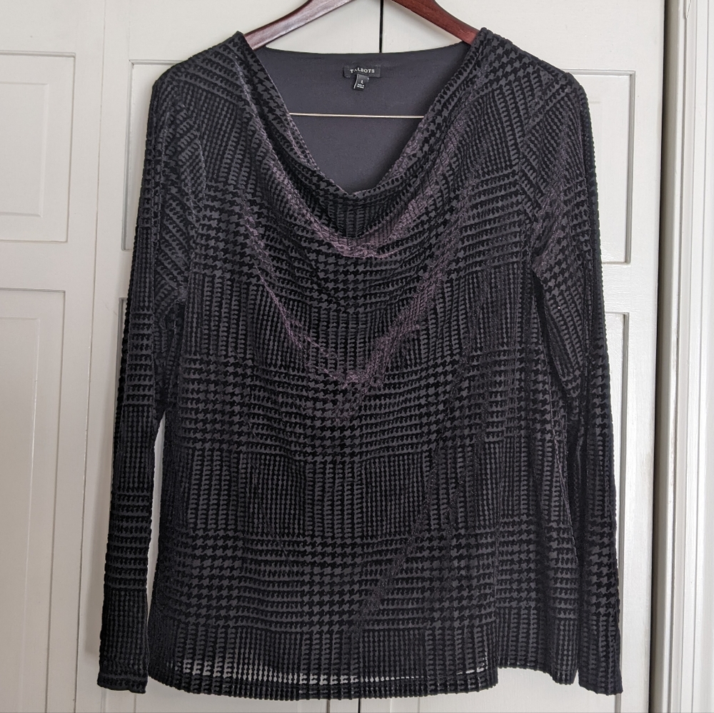 Talbots Textured Glen Plaid Top